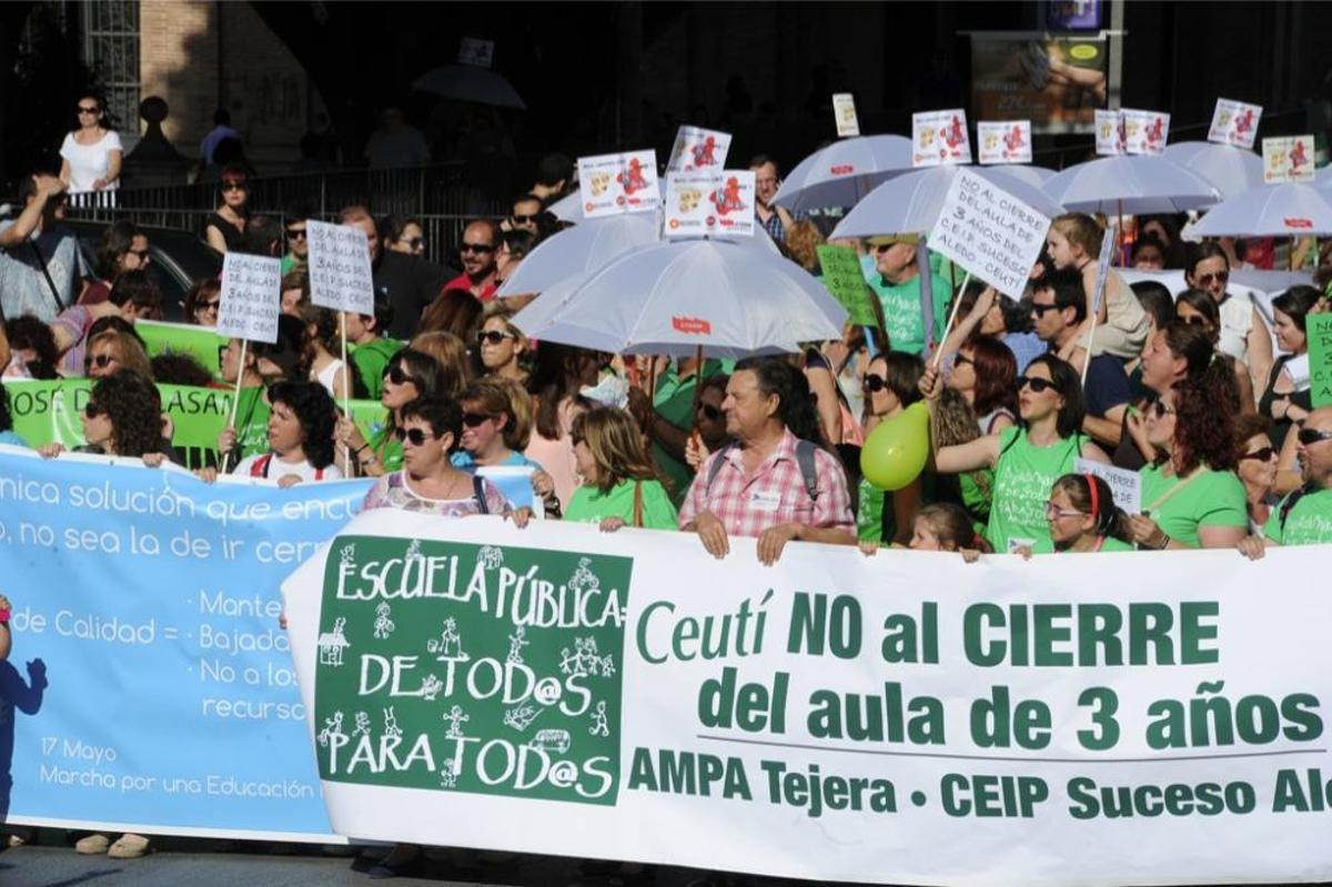 La protesta de educación en Murcia, en imágenes