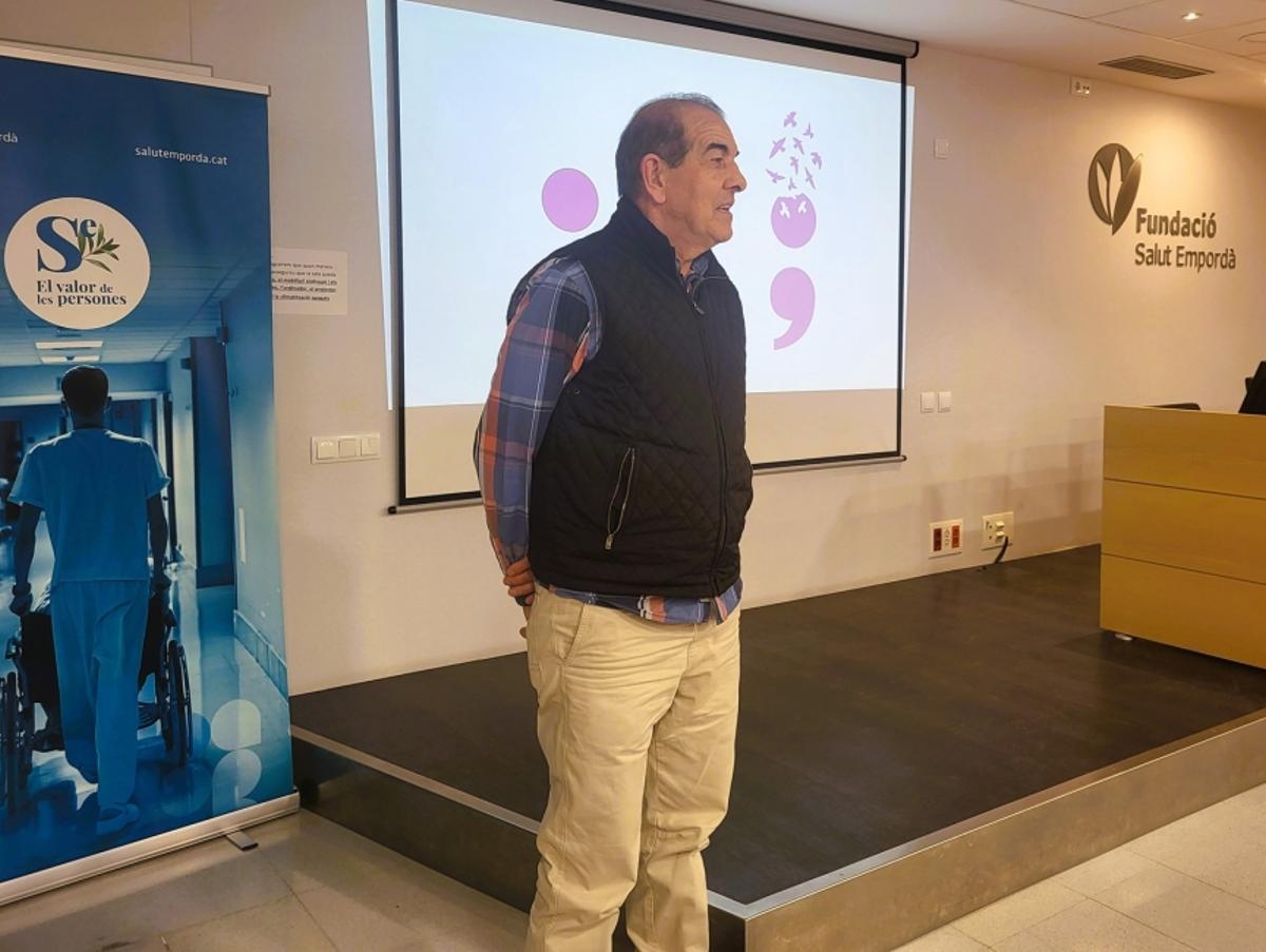 Lino Liebana, persona trasplantada que va aportar el seu testimoni vivencial.