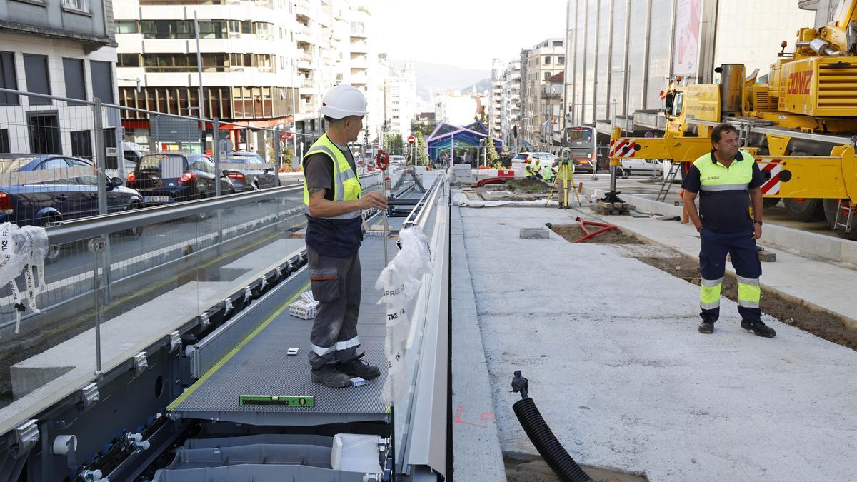 Las rampas de Gran Vía avanzan con la instalación del último tramo