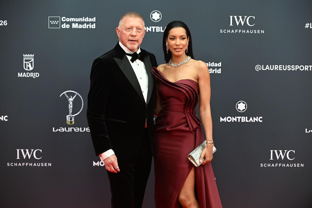 Boris Becker y Carvalho Monteiro durante la gala de entrega de los Laureus World Sports Awards 2026 que se celebran en la Galería de Cristal del Palacio de Cibeles, a 20 de abril de 2026