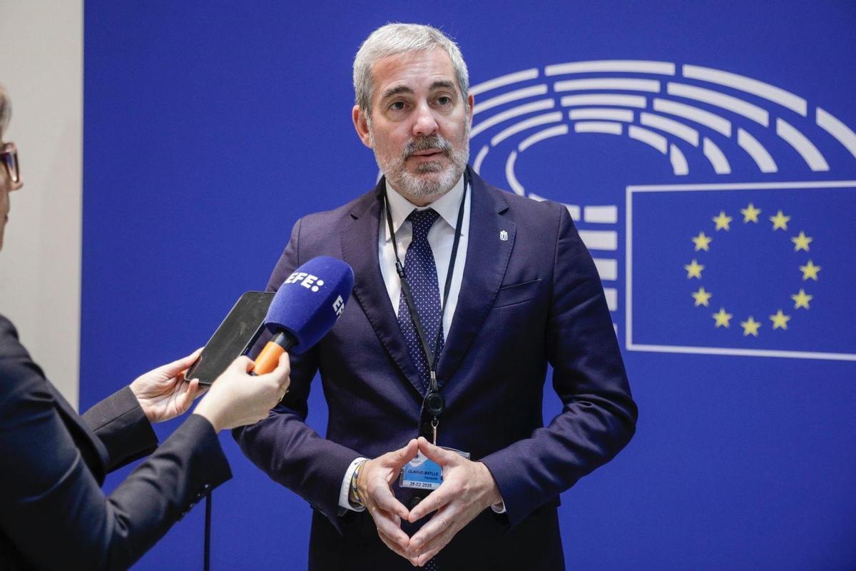 El presidente Fernando Clavijo en una anterior visita a Bruselas.
