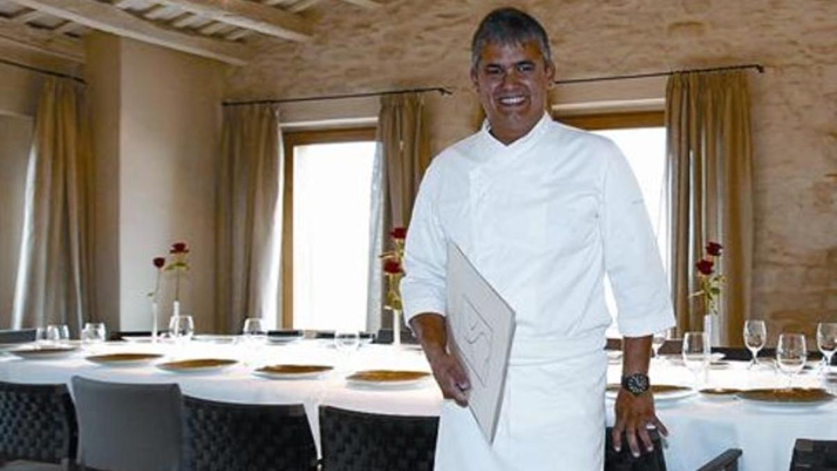 Reconocimiento 8Nandu Jubany, en su restaurante, que recibió la estrella Michelin a los tres años de abrir.