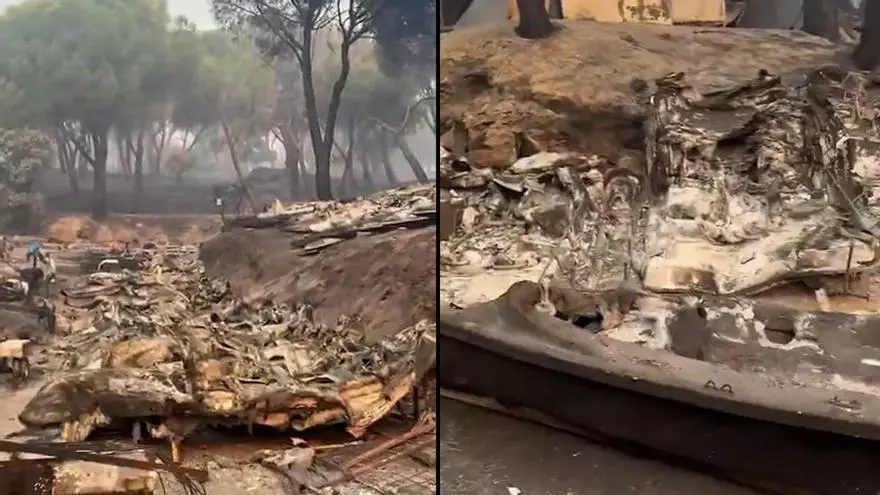 Así ha quedado el Real Club Náutico de Madrid tras el incendio del Pantano de San Juan