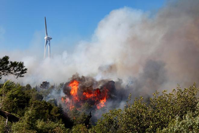 El incendio de Perpinyà no ha avanzado por los cortafuegos pero sigue sin estar controlado
