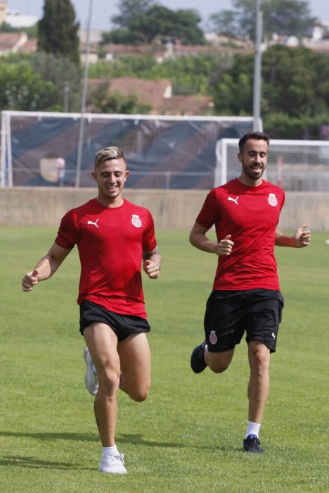 Entrenament de portes obertes del Girona FC a l'Escala