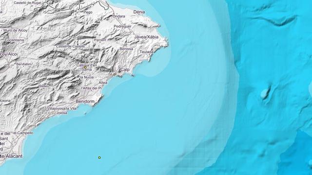 Mapa de l’Institut Geogràfic Nacional que situa a Callosa d’en Sarrià l’epicentre del sisme