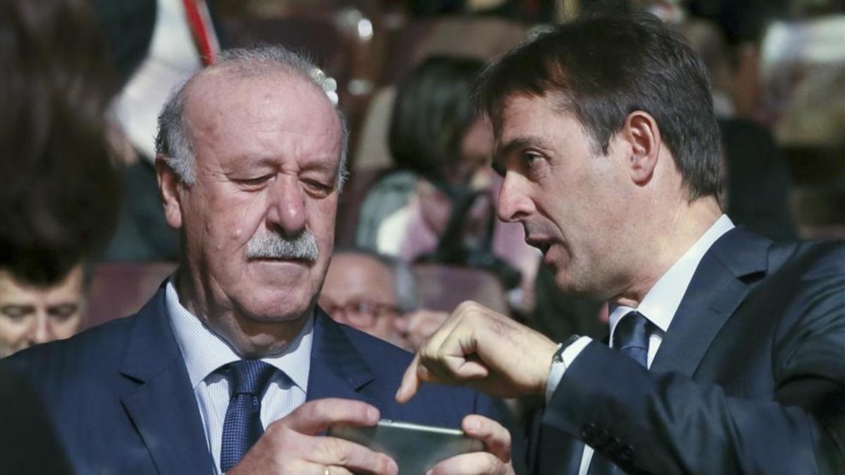 Vicente del Bosque junto a Julen Lopetegui