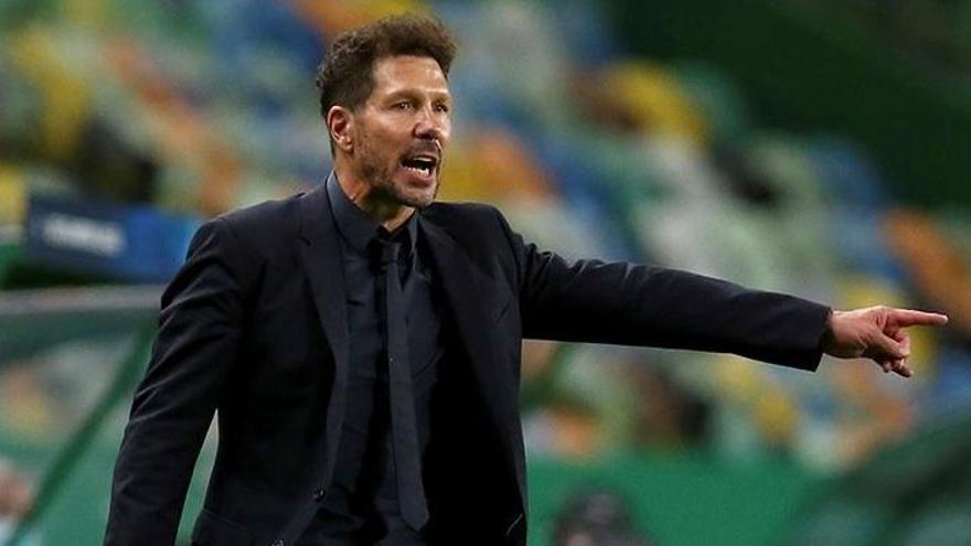 Diego Pablo Simeone, durante el partido ante el Leipzig.