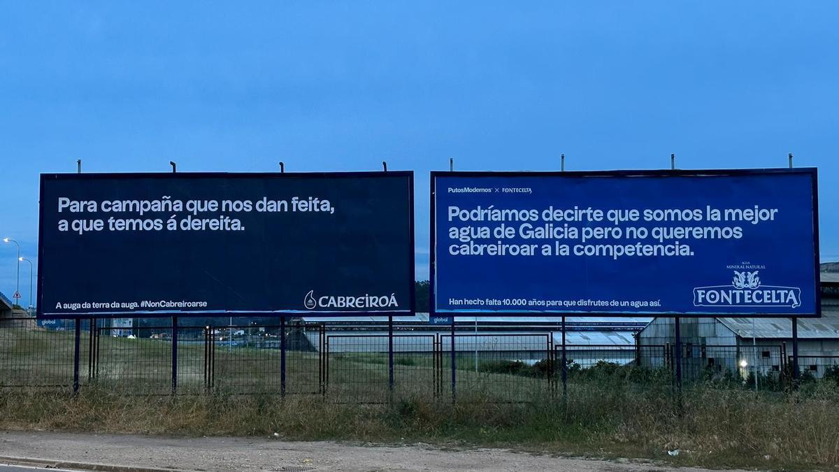 Las vallas publicitarias de Cabreiroá y Fontecelta.