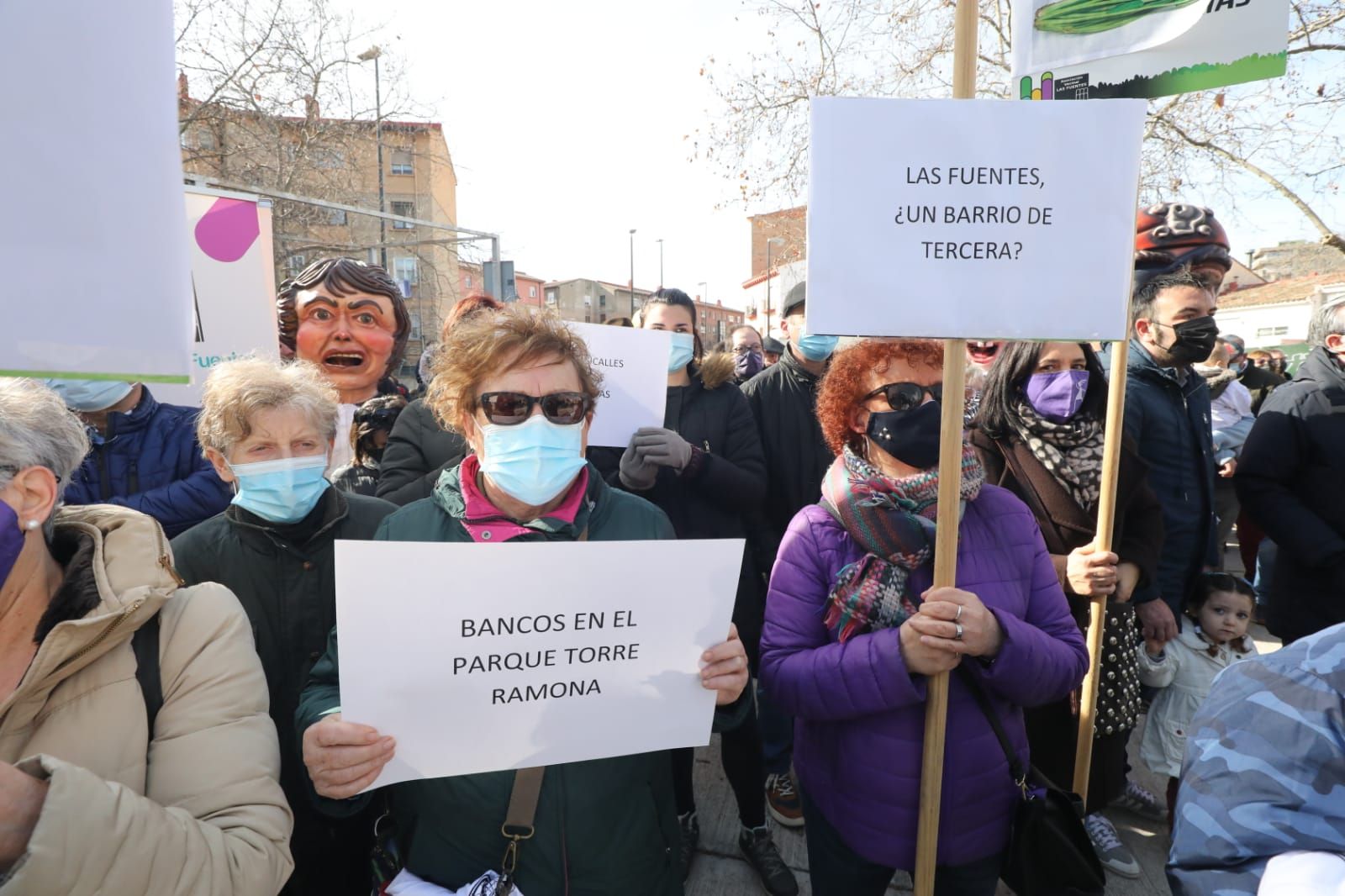 Manifestación de los vecinos de Las Fuentes de Zaragoza