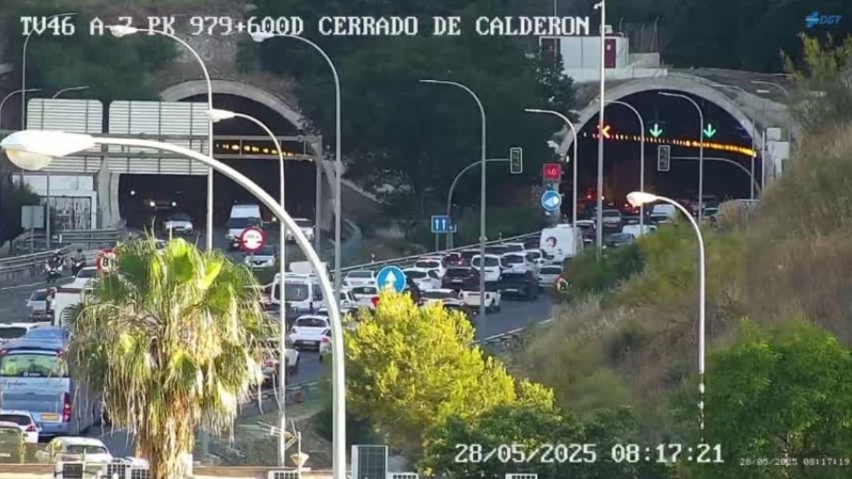 Imagen de las cámaras de seguridad de la DGT en el túnel de Cerrado de Calderón.