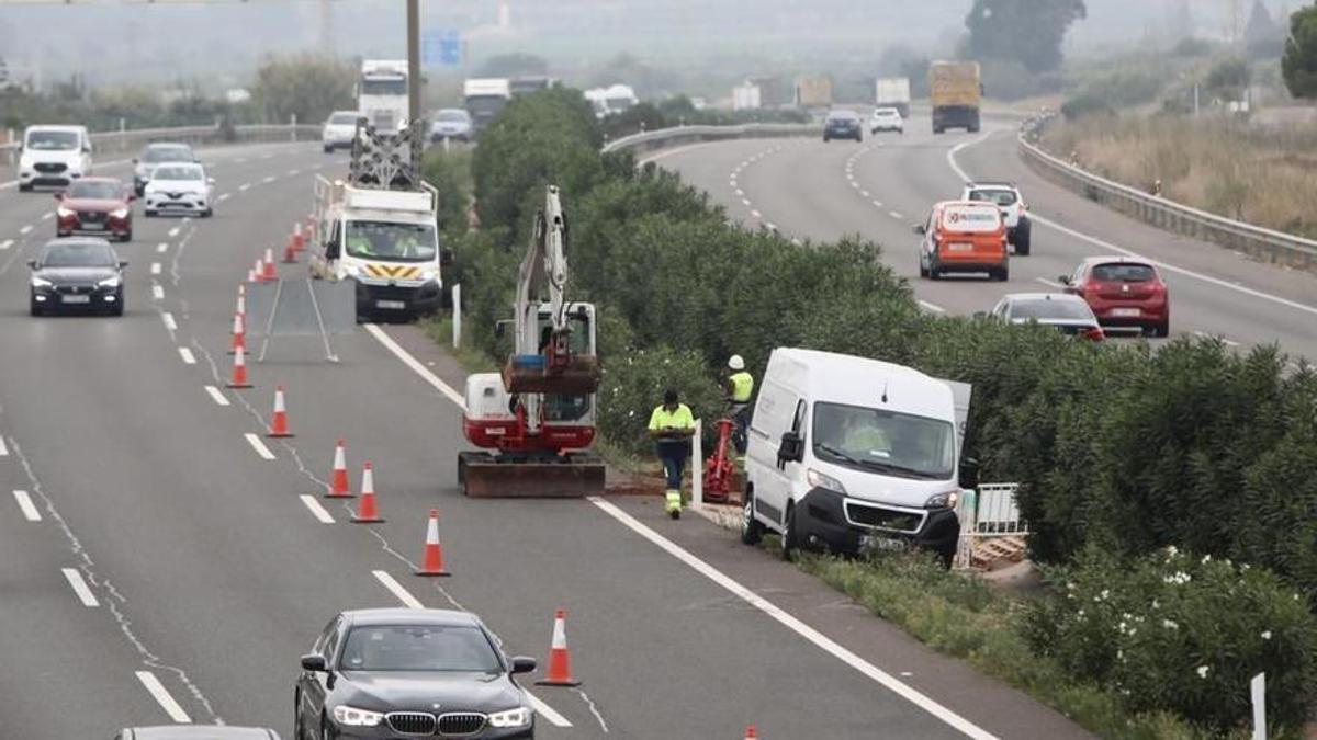 Autopista AP-7 donde se ha producido el accidente mortal a la altura de Sagunt.