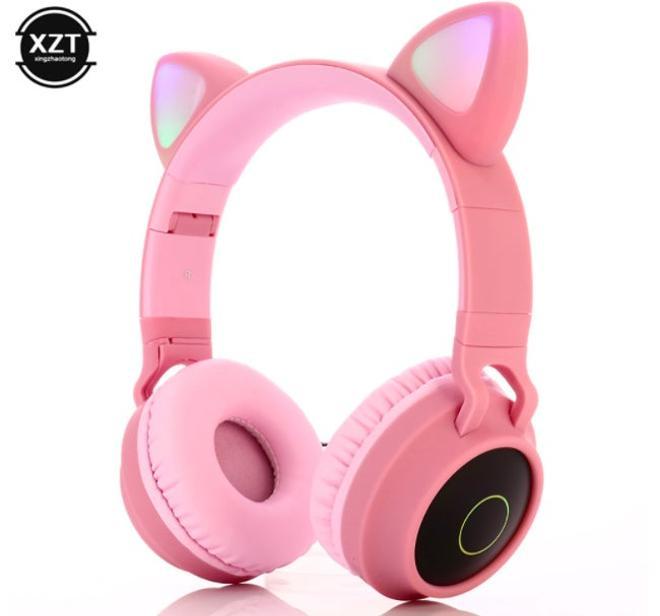 Auriculares inalámbricos de conejito rosas