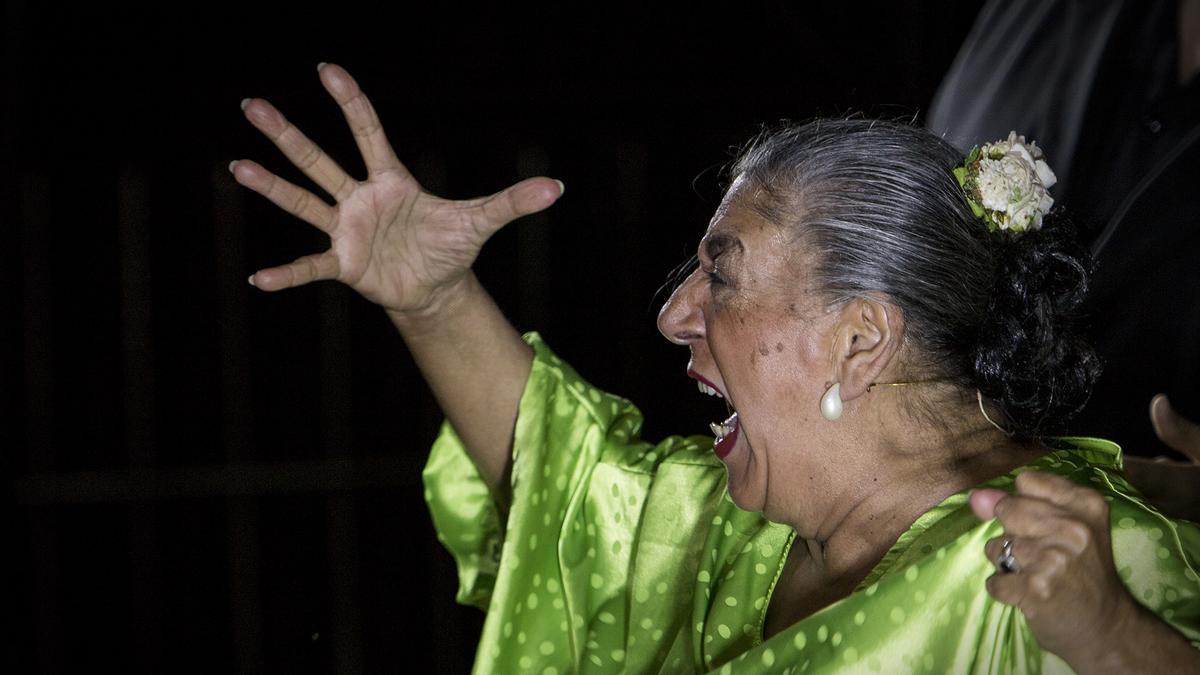 Juana la del Pipa en un momento de 'Territorio Jerez' en la Bienal de Flamenco