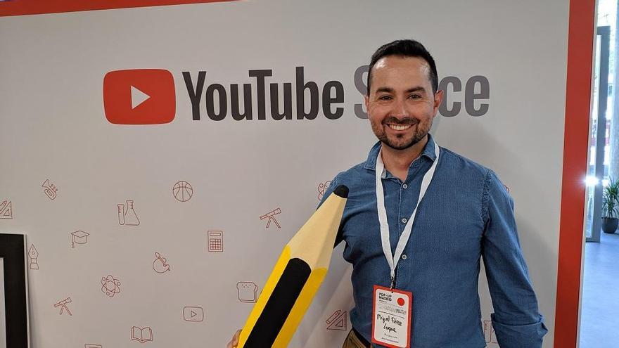 El profesor Miguel Pérez, durante un evento de Youtube sobre educación.