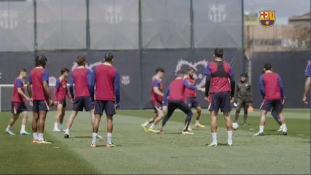 Entrenamiento de recuperación del Barça tras la derrota del clásico