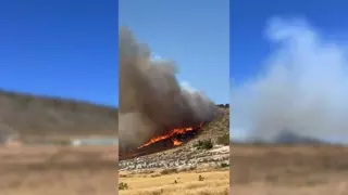 Perimetrado el incendio forestal de Villena, que cruza a Castilla-La Mancha