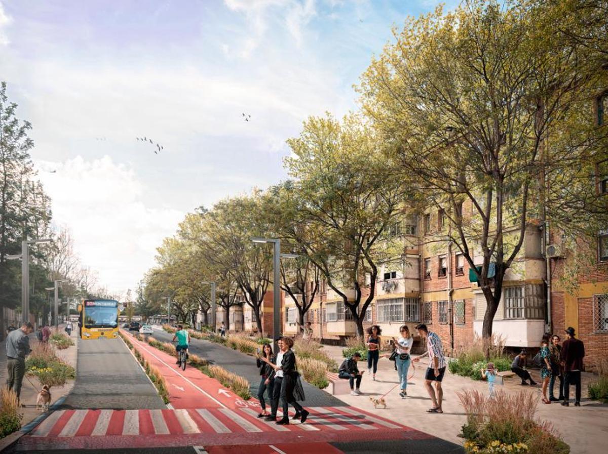 Imagen render de cómo deberá ser la calle Astorga de Reus tras su transformación.