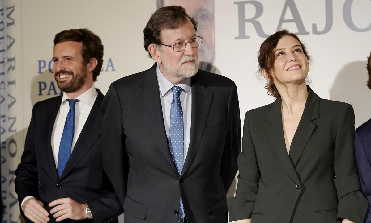 Pablo Casado e Isabel Díaz Ayuso coincidieron en la presentación del libro de Mariano Rajoy.