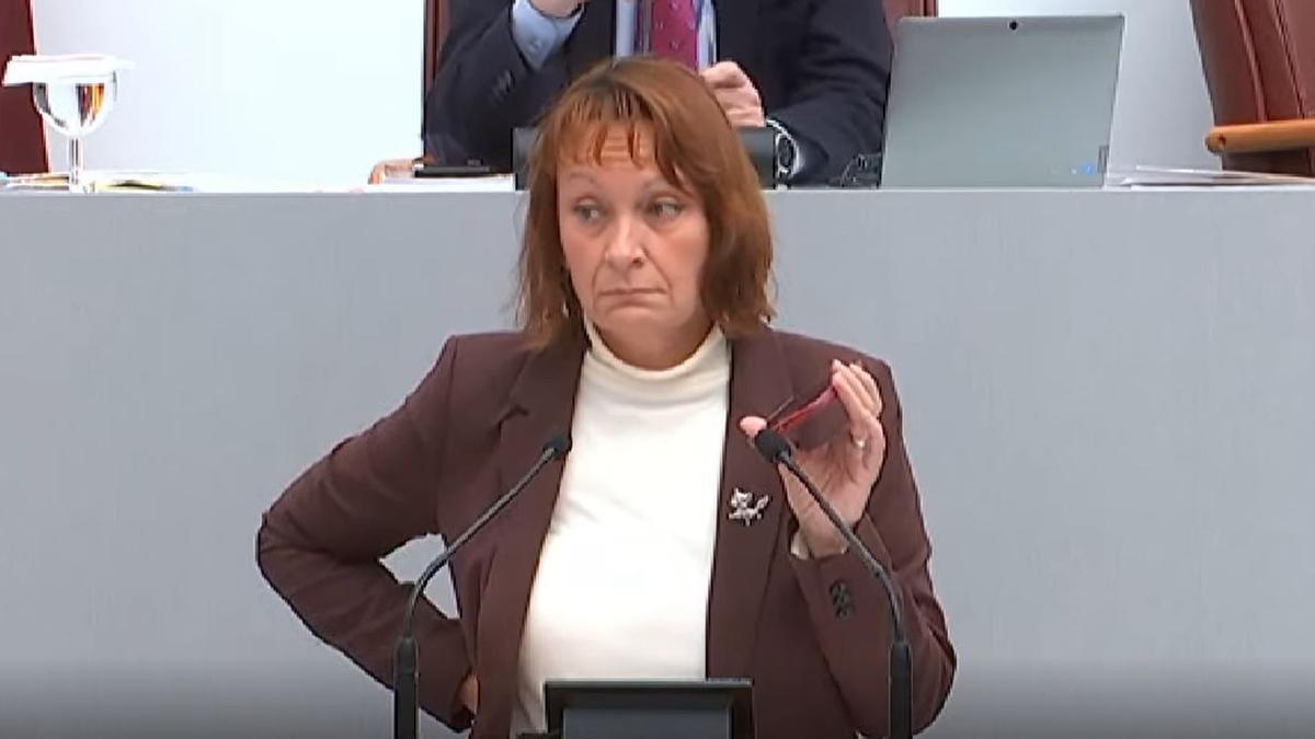 María Marín pone el audio de López Miras apoyando a PAS en la Asamblea