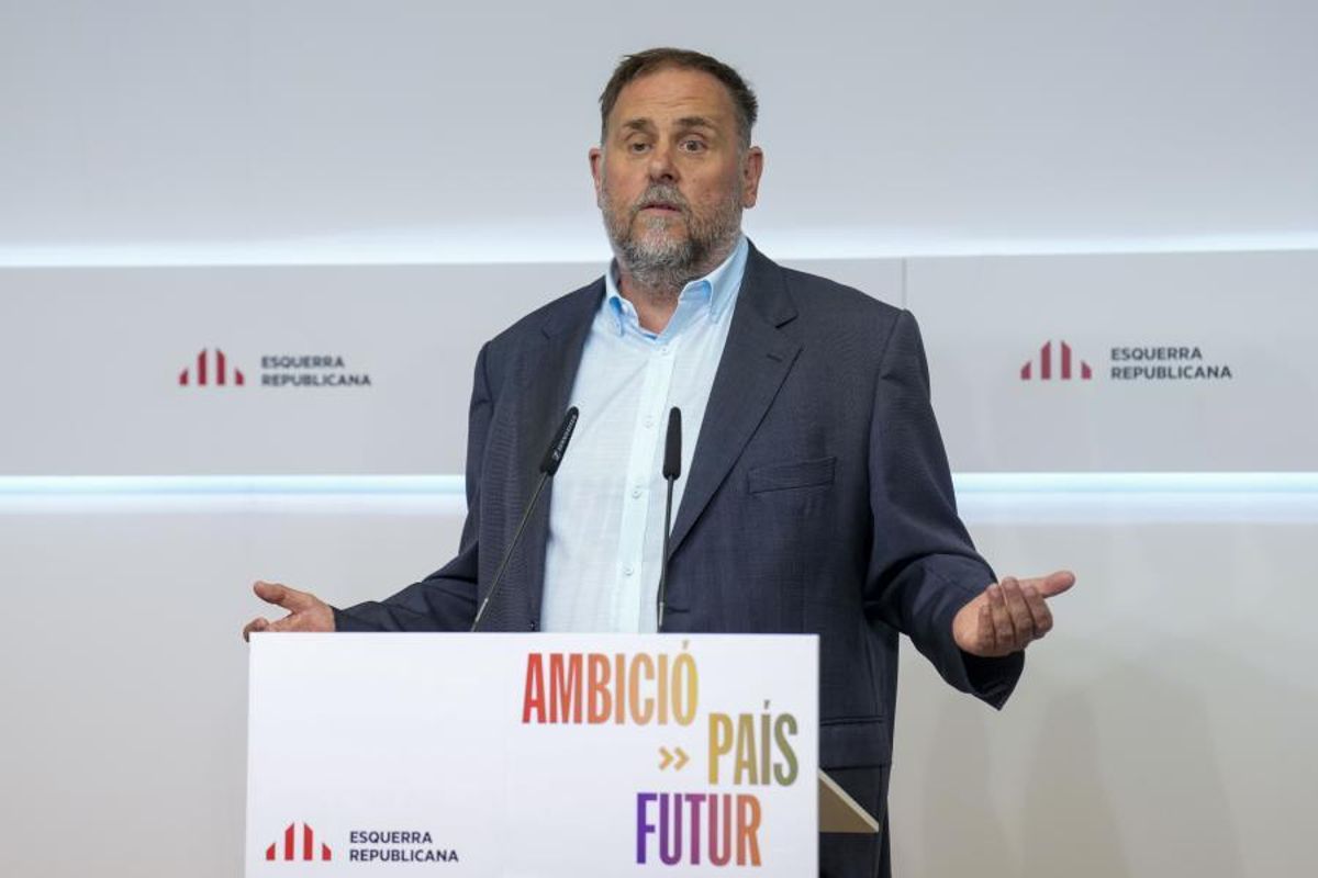 El presidente de ERC, Oriol Junqueras, tras la reunión Ejecutiva Nacional del partido. El presidente de ERC, Oriol Junqueras, tras la reunión Ejecutiva Nacional del partido.
