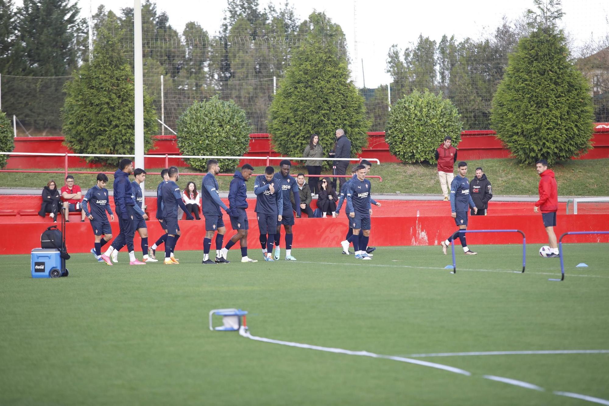 El Sporting vuelve a entrenar después de la victoria en Villareal (en imágenes)