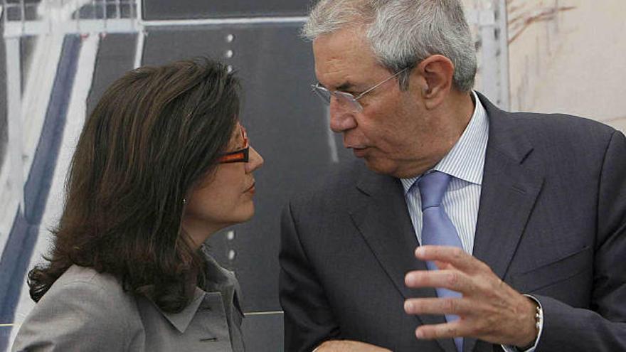 María José Caride y el presidente Pérez Touriño, en la inauguración de la autovía do Salnés.