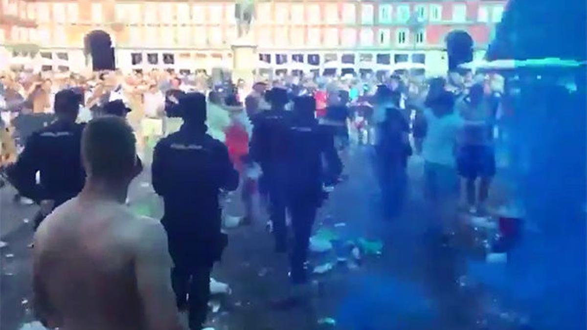 Algunos seguidores del Leicester causaron disturbios en Madrid