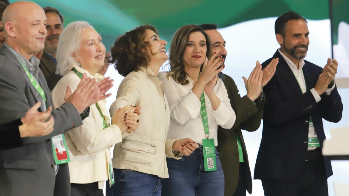 Dani Pérez, en el escenario, como nuevo miembro de la dirección regional del PSOE-A.