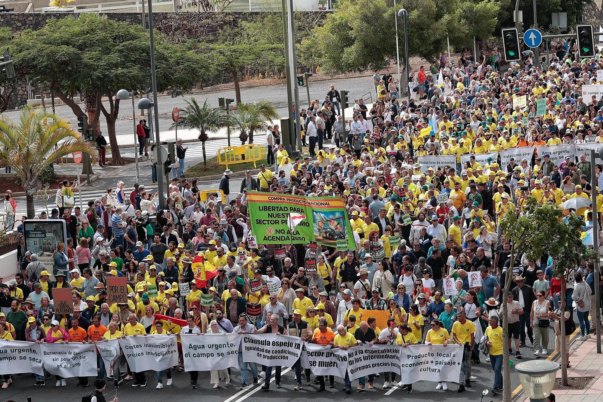 El sector agrario protesta en las calles de Santa Cruz