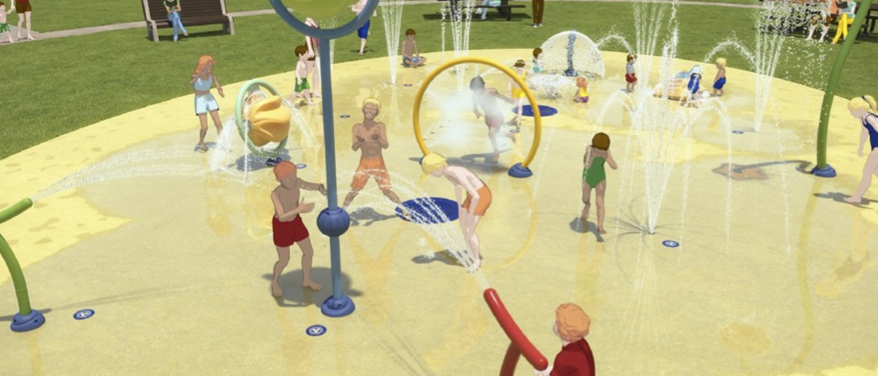 Recreación del primer parque de juegos de agua que se proyecta en Pontevedra. |   // CONCELLO