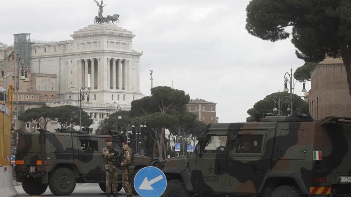 Más seguridad en las calles de Roma por los actos de aniversario del Tratado de Roma.