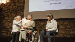 Carme Noguera, durante la comida de homenaje a las personas centenarias de Manresa