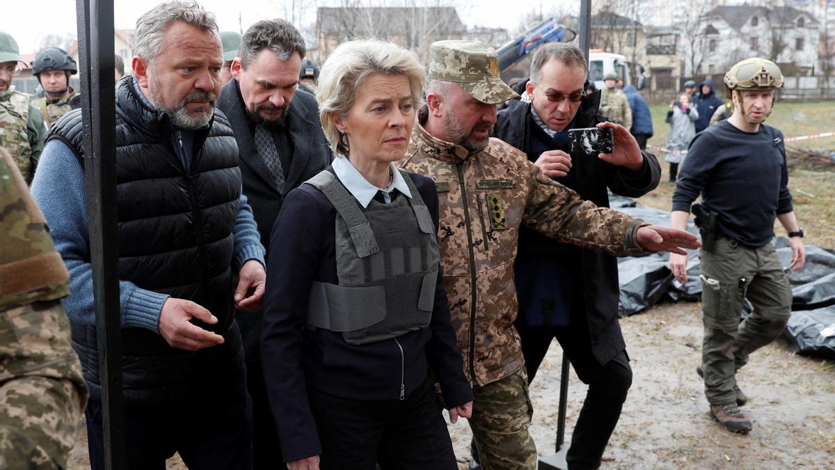 Ursula von der Leyen, en su visita a Ucrania.