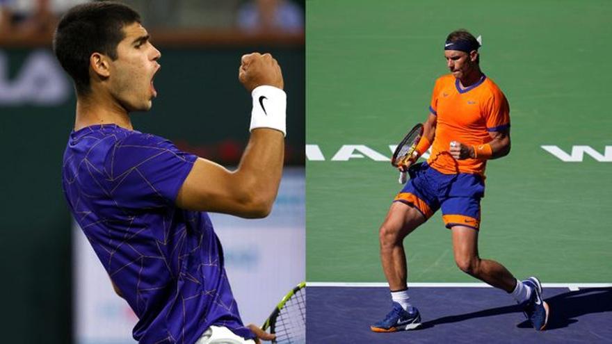 Nadal y Alcaraz se verán las caras en semifinales de Indian Wells.