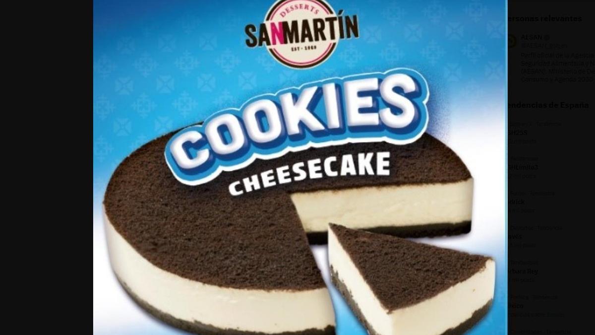 Tarta de queso 'Cookies cheesecake' de la marca Desserts Sanmartín.