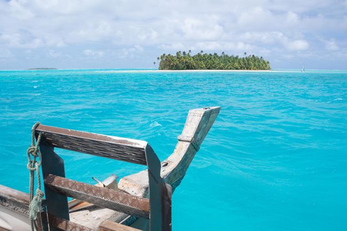 Laguna azul en Aitutaki, Islas Cook