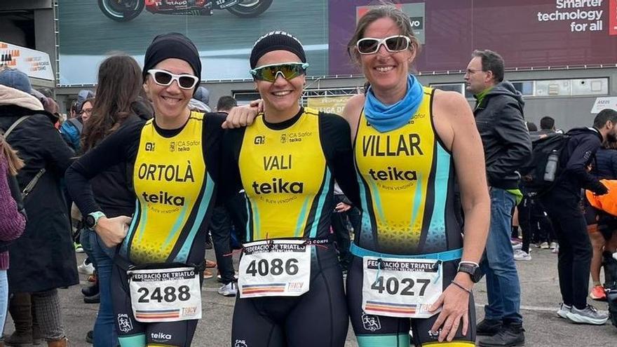 Las féminas del CA Safor Teika en el Duatlón de Cheste