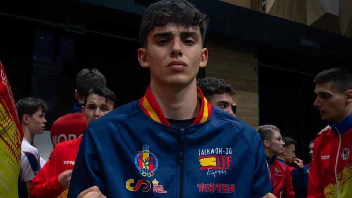 Imagen de Javier Linero en el Europeo de Sarajevo.