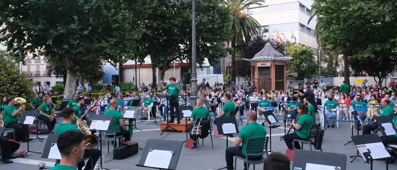 Imagen de archivo de un concierto de la Banda Municipal de Badajoz por la ELA.