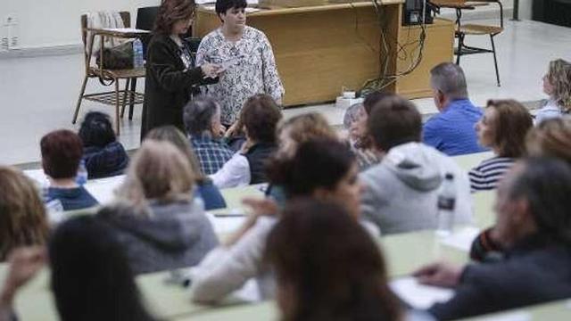 Un grupo de opositores, en el examen del 26 de mayo de 2018.