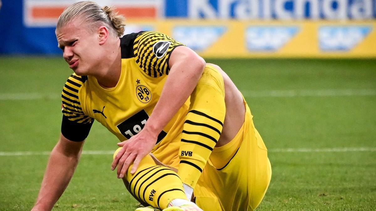 Erling Haaland acabó lesionado el partido liguero frente al Hoffenheim