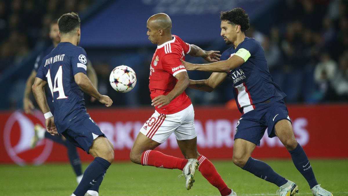 João Mário durante un partido de Champions League ante el PSG