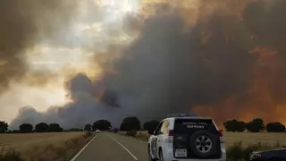 Preocupación por el incendio de Puercas, que se reaviva con varios focos activos
