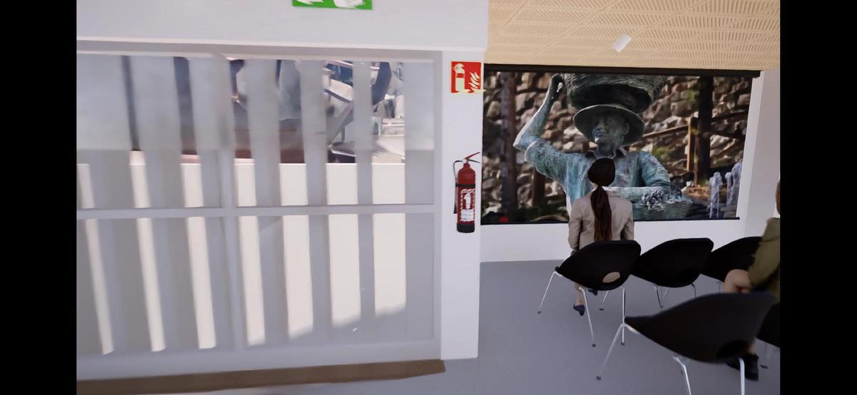 Detalle de la sala de proyecto del futuro centro