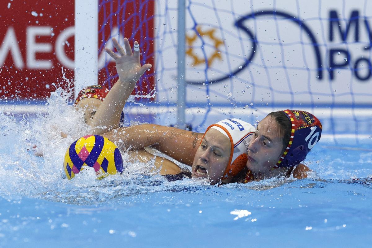 Final del waterpolo femenino entre España y Paises Bajos