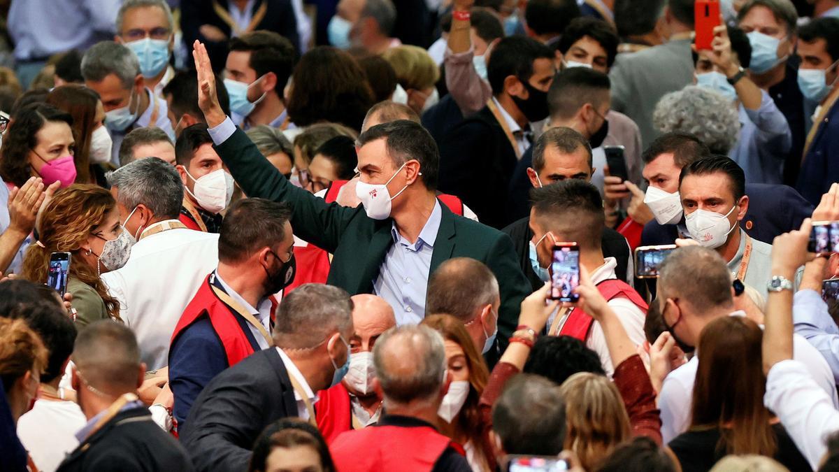 Pedro Sanchez en el plenario del Congreso Federal del partido en la instalaciones de Feria Valencia