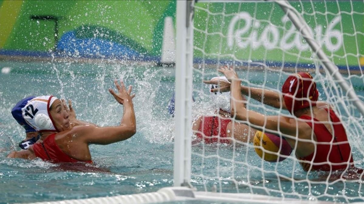 Laura Ester en un encuentro con la selección española