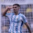 Chupe celebrado su doblete contra el Cádiz, clave para la victoria del Málaga CF.