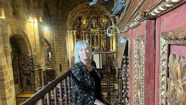 La organista, poco antes del inicio del recital.